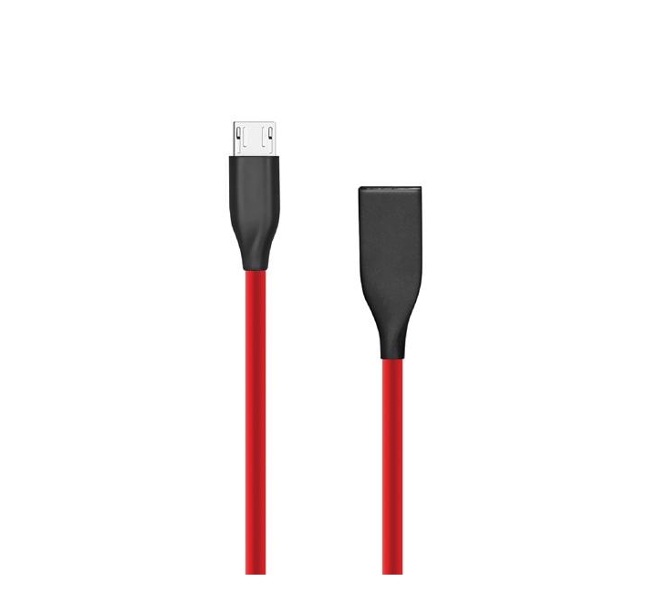 Silikoninis kabelis USB-Micro USB (raudonas,2m)