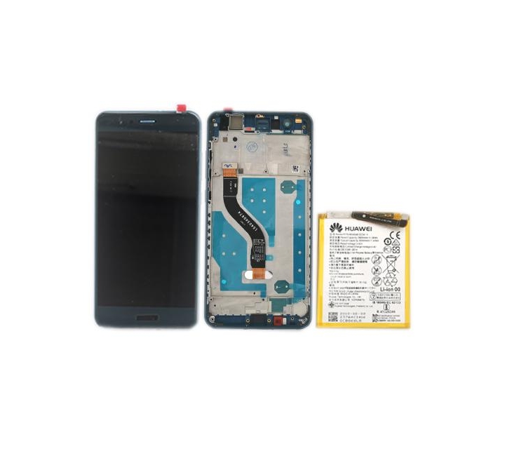 Ekranas LCD su lietimui jautriu stikliuku, rėmeliu ir baterija Huawei P10 Lite (mėlynas) O...