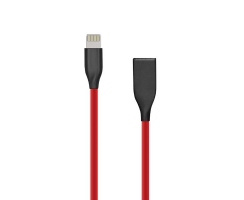 Silikoninis kabelis USB- Lightning, 1m (raudonas)