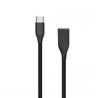 Silikoninis kabelis USB - USB Type C (juodas, 2m)