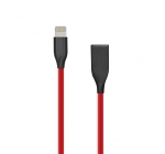 Silikoninis kabelis USB- Lightning, 2m (raudonas)